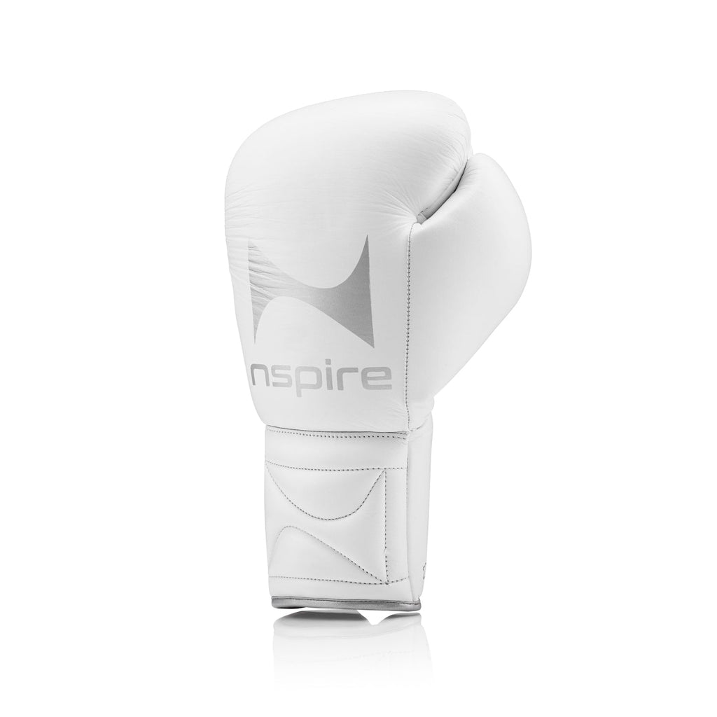 NSPIRE Elite Leather bokshandschoenen — wit/zilver