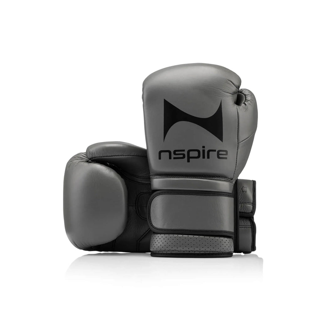 NSPIRE Pro Leather bokshandschoenen — grijs/zwart
