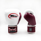 Twins BGVL3 2-tone bokshandschoenen — bordeaux/wit