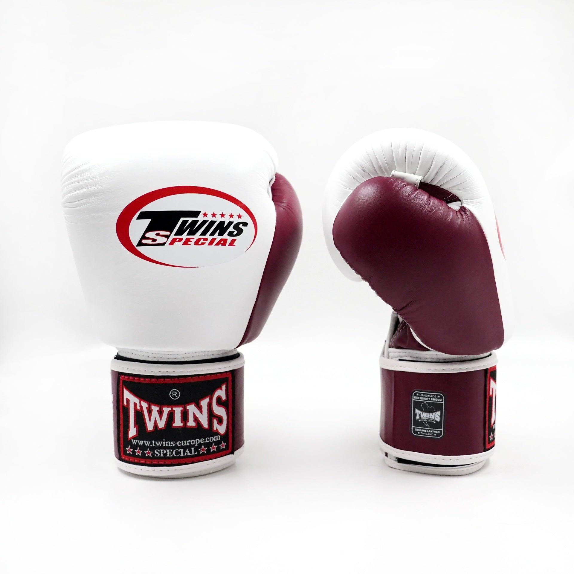 Twins BGVL3 2-tone bokshandschoenen — bordeaux/wit