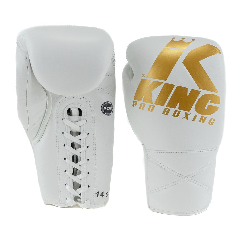 King Pro Boxing XK LU bokshandschoenen — wit/goud