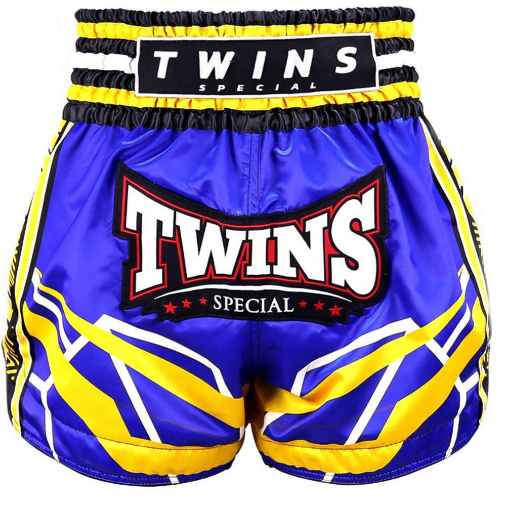 Twins Special TTBL Racing Blauw/Geel Muay Thai Shorts