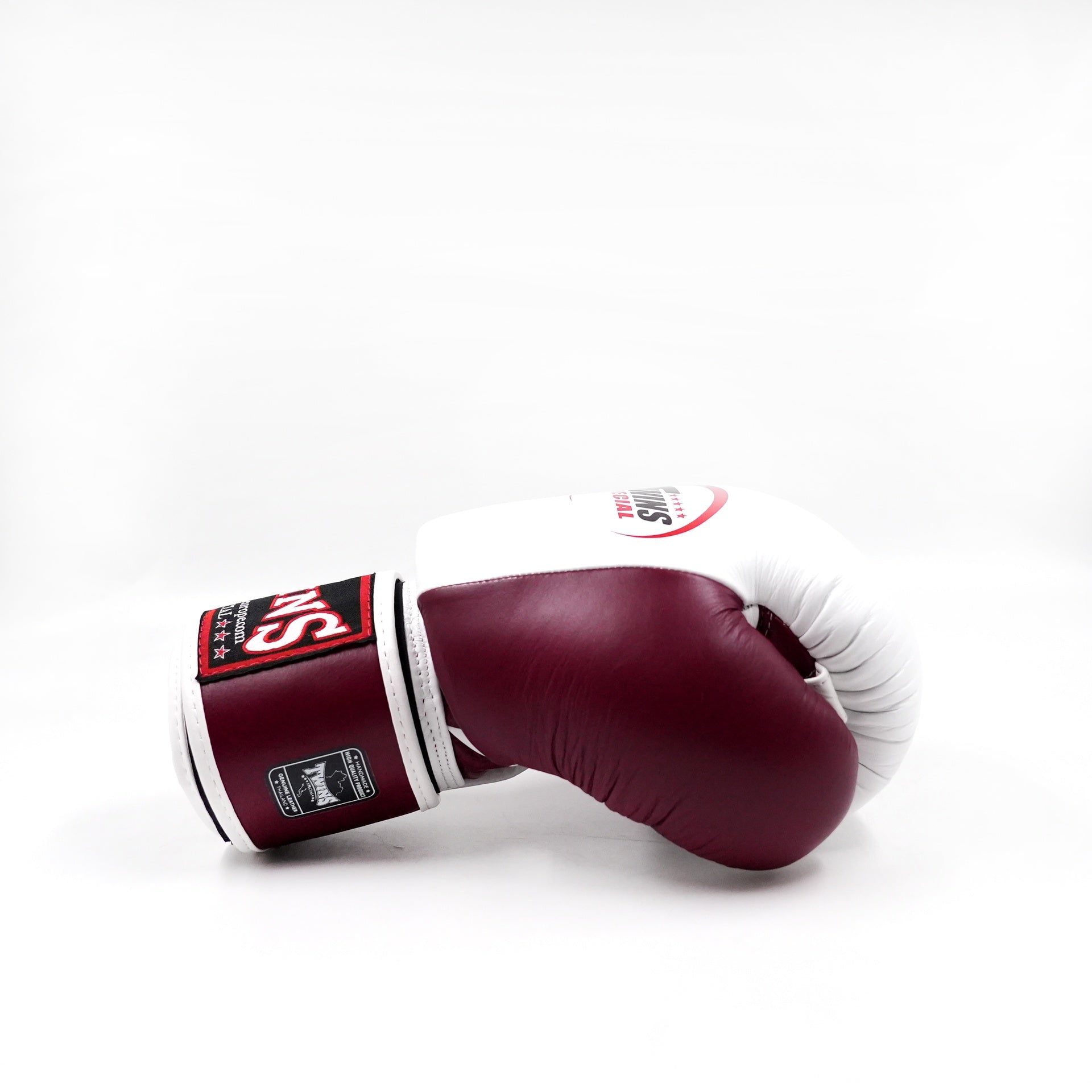 Twins BGVL3 2-tone bokshandschoenen — bordeaux/wit