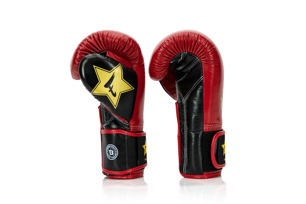 Fairtex x Booster v2 bokshandschoenen — rood/zwart/goud