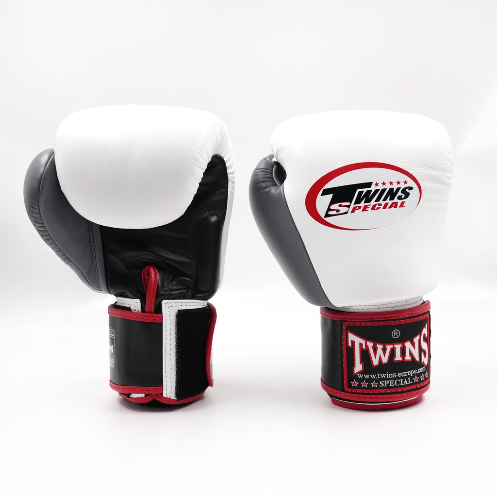 Twins BGVL3 3-tone bokshandschoenen — zwart/wit/grijs