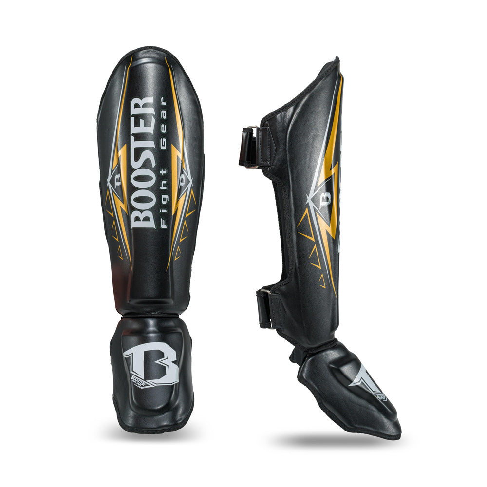 Booster War scheenbeschermers — zwart/goud