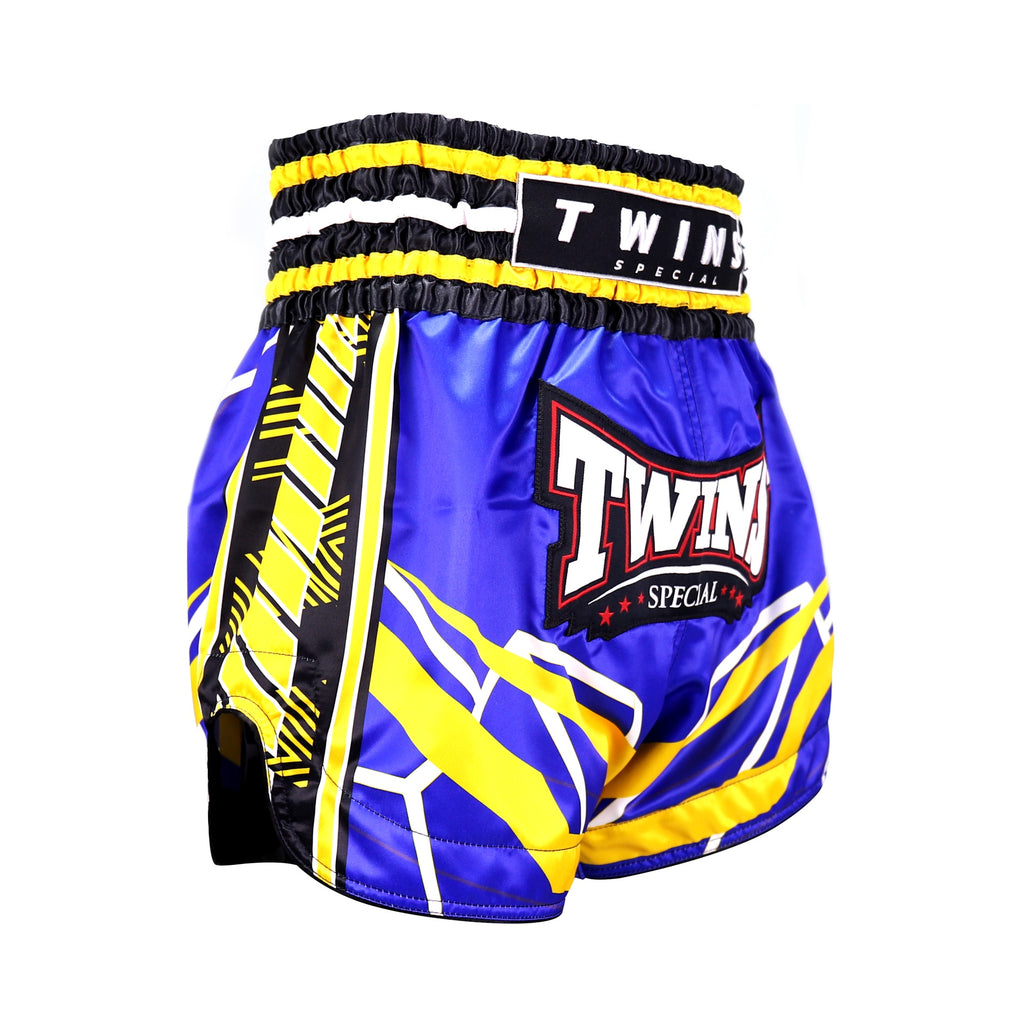 Twins Special TTBL Racing Blauw/Geel Muay Thai Shorts
