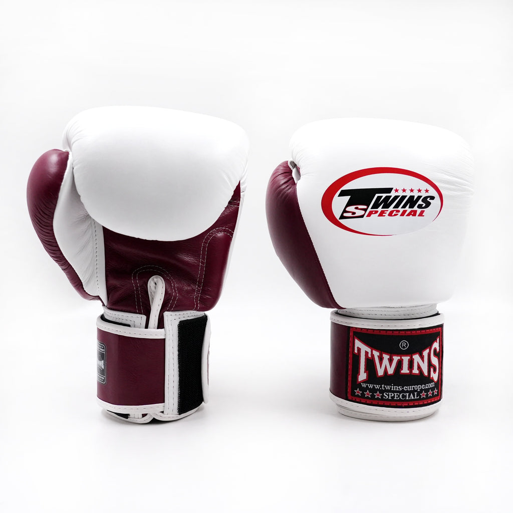 Twins BGVL3 2-tone bokshandschoenen — bordeaux/wit