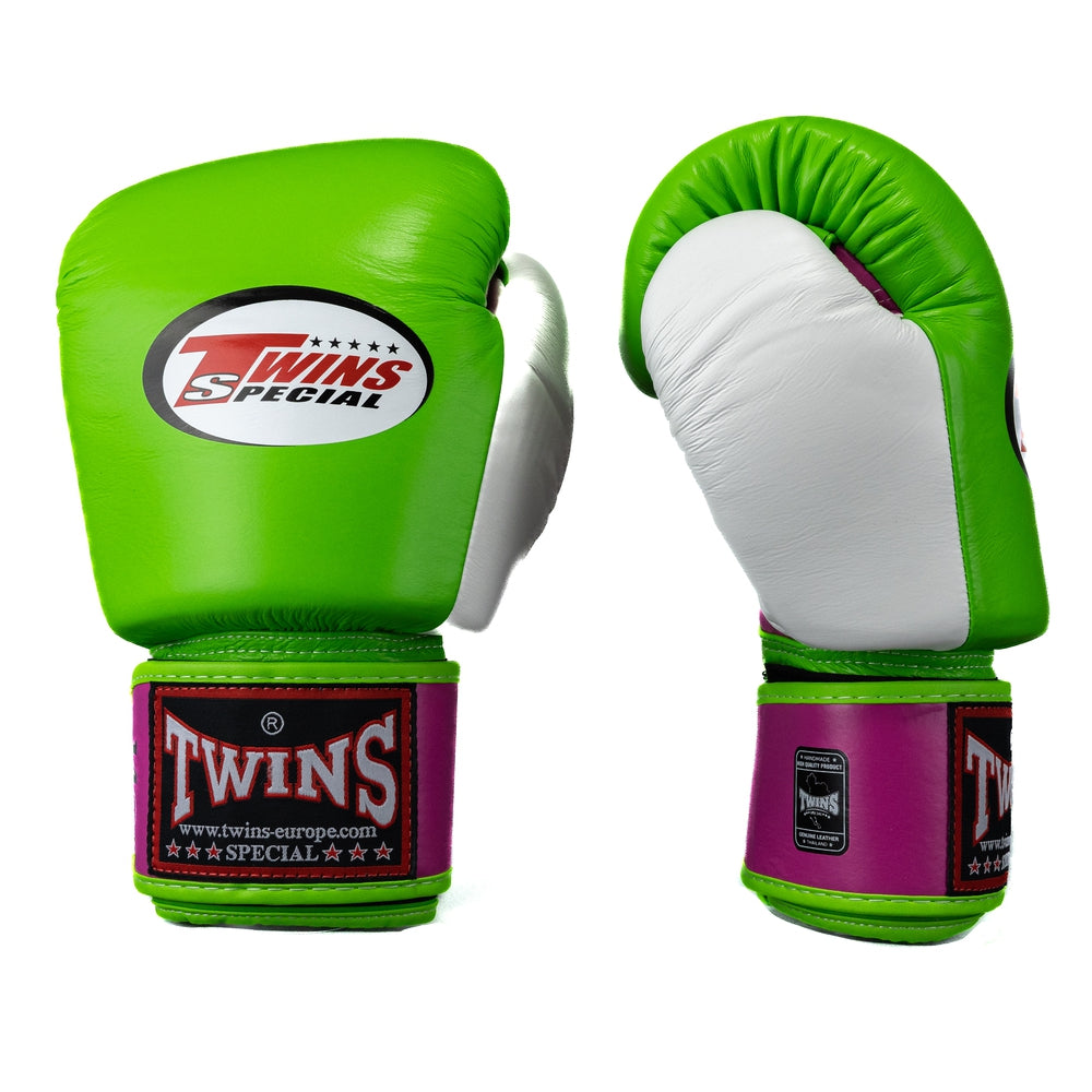 Twins BGVL3 3-tone bokshandschoenen — donkerroze/grijs/wit