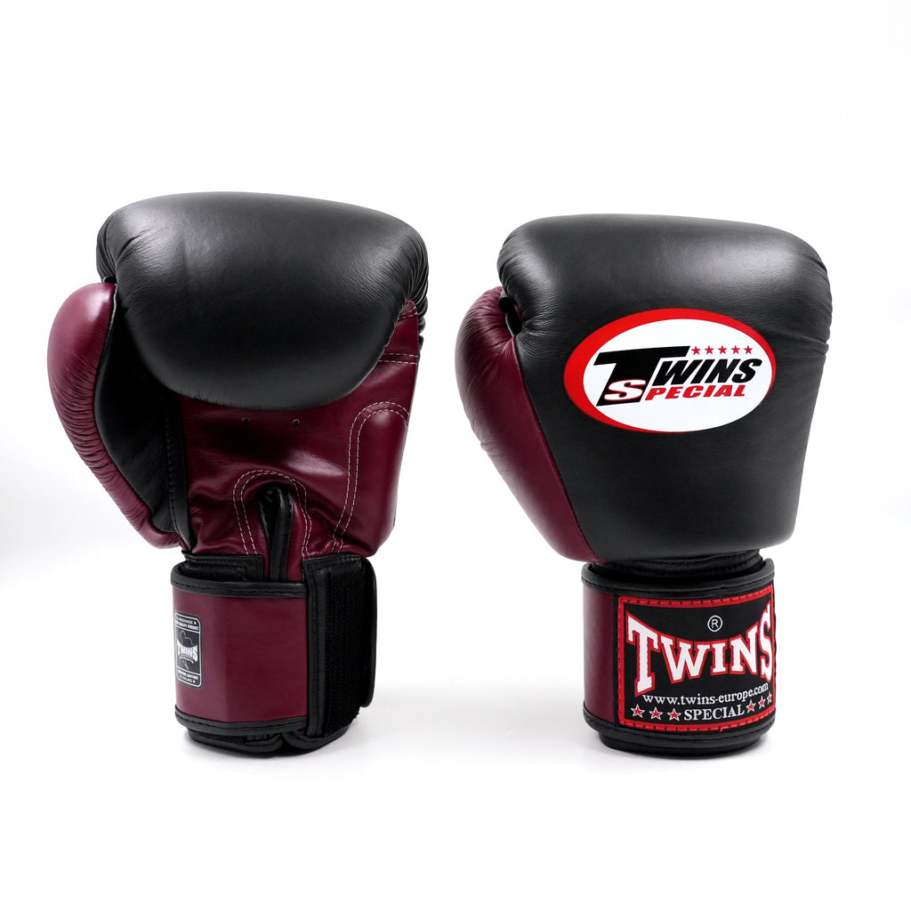 Twins BGVL3 2-tone bokshandschoenen — bordeaux/zwart