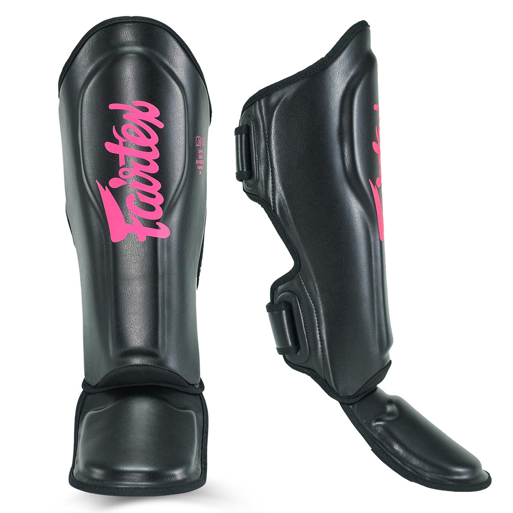 Fairtex x Booster scheenbeschermers — zwart/roze