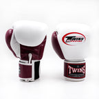 Twins BGVL3 2-tone bokshandschoenen — bordeaux/wit