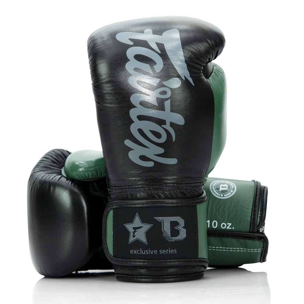Fairtex x Booster v2 bokshandschoenen — zwart/groen/grijs