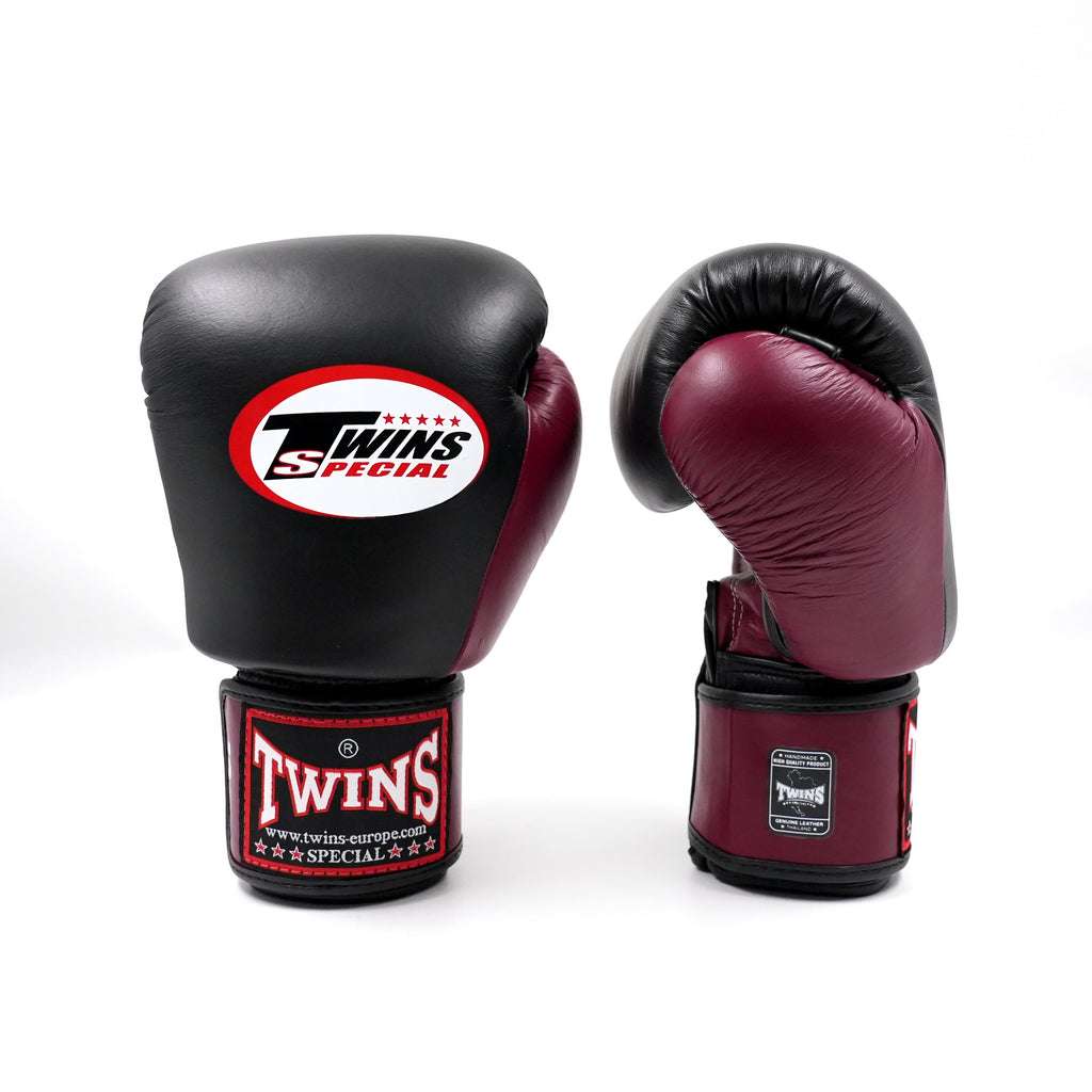 Twins BGVL3 2-tone bokshandschoenen — bordeaux/zwart