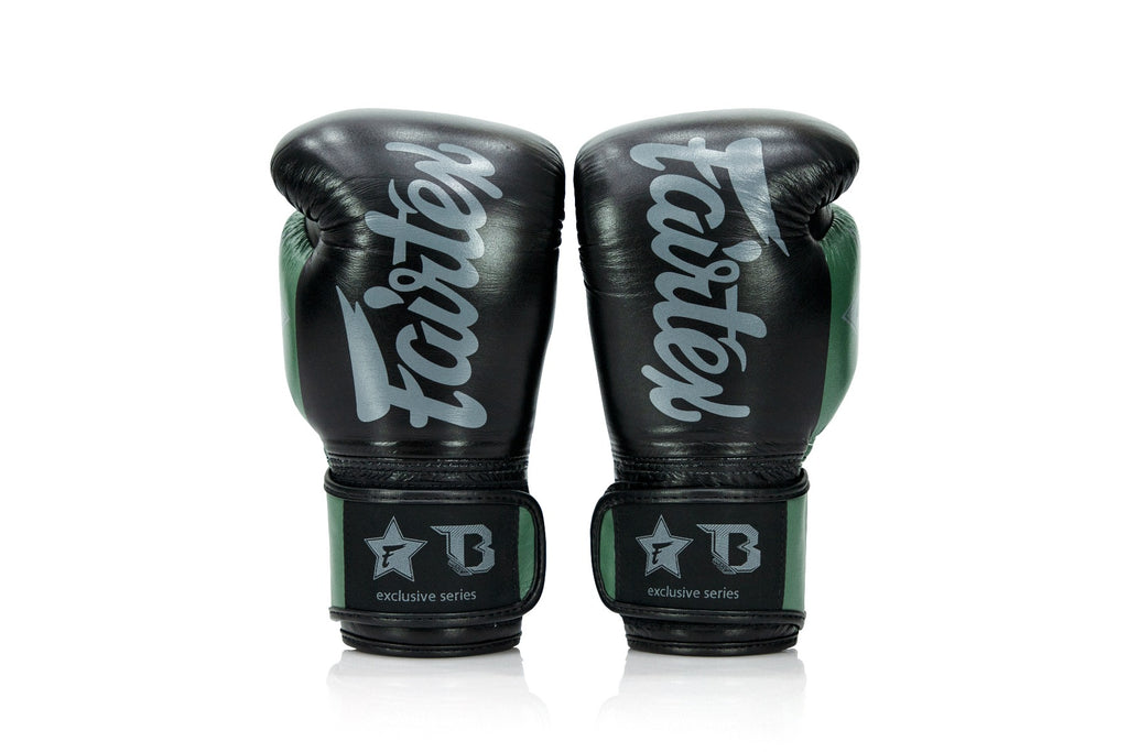 Fairtex x Booster v2 bokshandschoenen — zwart/groen/grijs